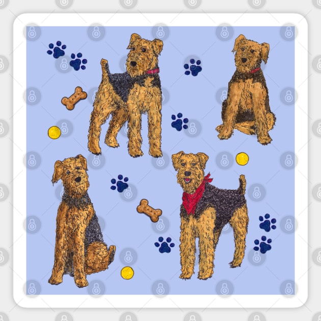 Airedale Terriers Magnet by katydidkay